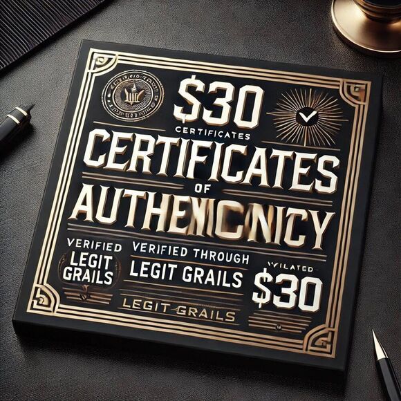 Certificate of Authenticity for Single Items - Picture 1 of 1